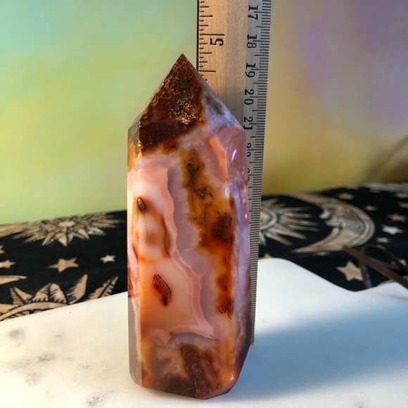 Carnelian Tower with Druzy - Picture 3 of 7